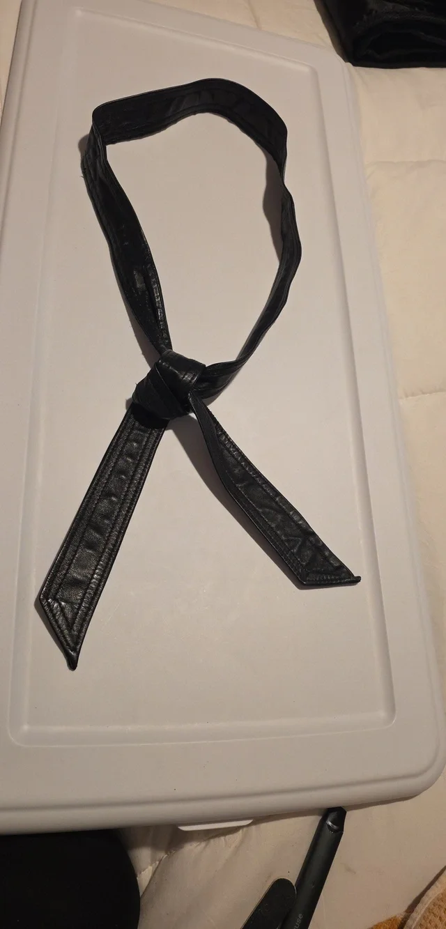 Black Genuine Leather Belt (waist up to 36